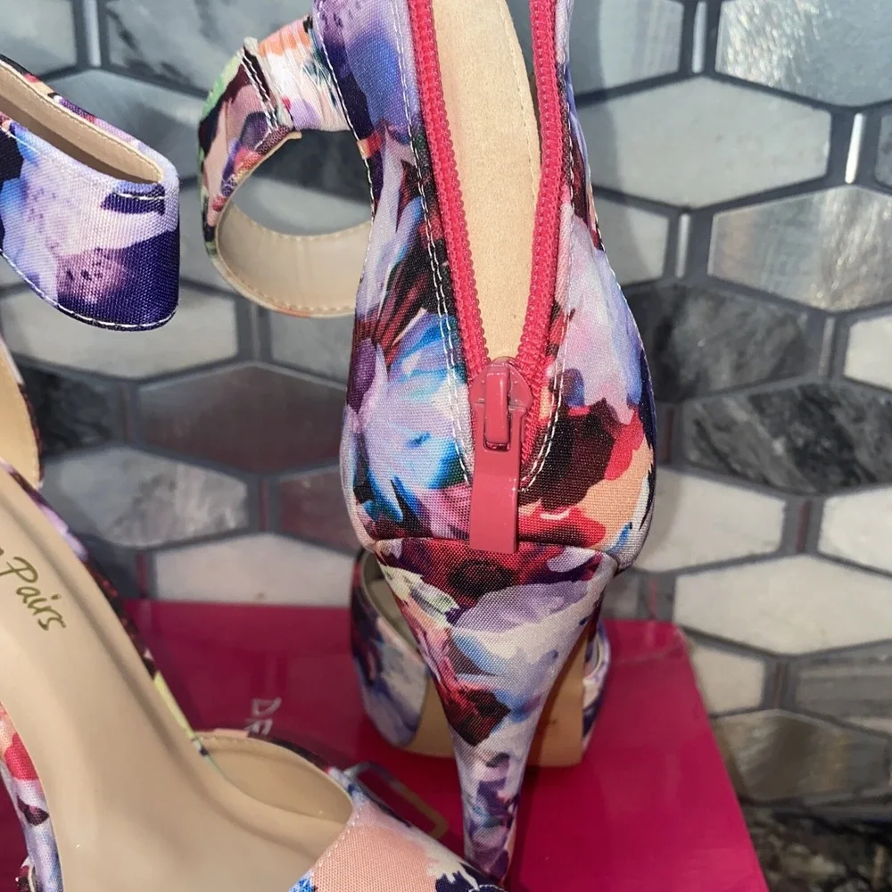 Dream Pairs Floral High Heel Peep Toe Womens 8 - Picture 6 of 9